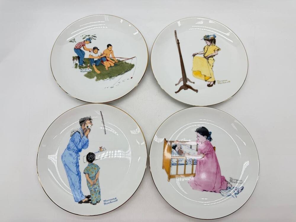 Norman Rockwell Zelda's Apple Valley Ceramic Collector Plates Korea 2.80 lb